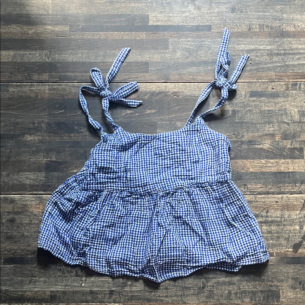 Old Navy Blue and White Textured Top